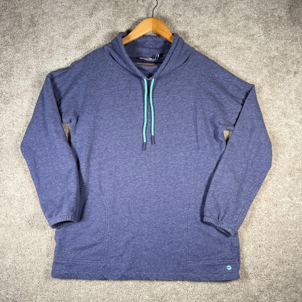 Vineyard Vines Performance Pullover Sweatshirt Women's Size‎ S Blue Cowl Neck
